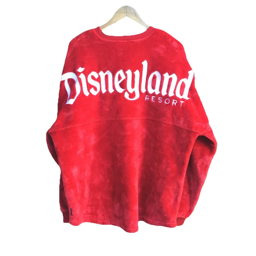 Disneyland Spirit Jersey Red Plush Mickey Mouse Fleece Pullover Disney Adult XXL - Picture 1 of 6